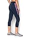 Under Armour Women's UA HeatGear Armour Print Inset Capris, Navy Seal/Harmony Red/Metallic Silver - Medium