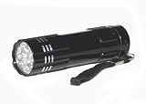 Keystone 9BK 9-LED Compact Aluminum Flashlight with Batteries, Black