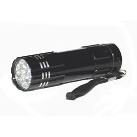 Keystone 9BK 9-LED Compact Aluminum Flashlight with Batteries, Black