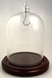 Pocket Watch Glass Display Dome with Walnut Base & Silver hook