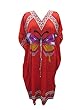 Red Long Caftan Resort Wear Kaftan Beach Cover Up Dress