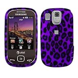 Black Leopard Animal Pattern on Purple Snap on Hard Skin Cover Case for Sam ....