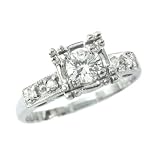 14K White Gold Antique Diamond Engagement Ring