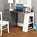 TMS 97007BLK Como Writing Desk,White/Gray/Number of Drawers: 3