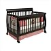 Bundle-78 Kalani 4 in 1 Convertible Crib with Toddler Rail in Ebony