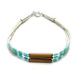 925Lounge シルバー925 ターコイズ&ウッド3連ブレスレット 01h0023b