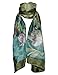 Hand-Painted Silk Scarf - Lotus and Dragonfly