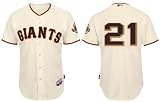 Freddy Sanchez Jerseys San Francisco Giants 21 Sanchez Cool Base Cream Jerseys 2010 World Series Patch (XL/52)
