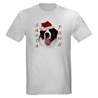 Santa Paws Saint Bernard Ash Grey T-Shirt Pets Light T-Shirt by CafePress - L Ash Grey