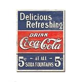 Coca Cola Delicious 5 Cents Metal Sign