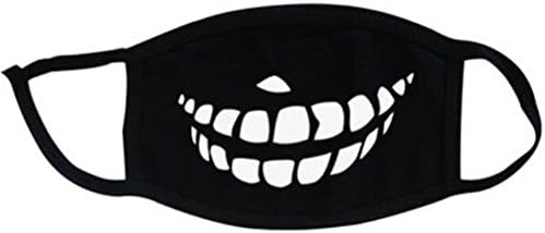 Super Hunter Outdoor Protective Cartoon Teeth Cotton Face Mouth Mask Suitable for Adults (#6 Black)