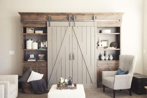 Vintage Strap Sliding Barn Door Hardware (Oil Rubbed Bronze, 8ft)