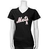 New York Mets Black/Pink Breast Cancer Research Logo T-shirt