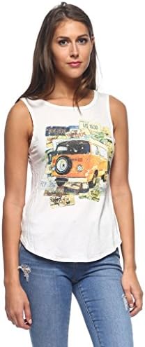 NELLA FANTASIA Women's VW Vintage Graphic Top, Small, Ivory