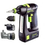 Festool C12 12V NiCD 1.3 Ah Cordless Drill Set W/ Right Angle & Eccentric Chucks PC1213S