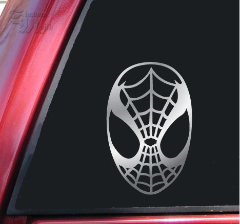  Spiderman Face Spidey Mask Vinyl Decal Sticker - Shiny Chrome