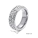 VNOX Women Stainless Steel Eternity Ring CZ Cubic Zirconia Circle Round,7mm Width,Silver,6