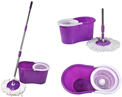 Easy Clean Magic 360 Rotating Spin Twist Hurricane Spinning and Shout Mop and Bucket System As Seen on TV (QVC) - Purple