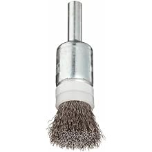 Weiler Wire End Brush, Banded, Solid End, Round Shank, Stainless Steel 302, Crimped Wire