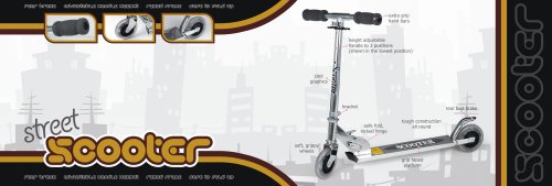 Wilton Bradley Street Micro Scooter with L.E.D. Light up wheels (Black Trim)