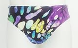 Nylon/Spandex Swimwear Bikini Brief with Inside Drawstring Seamless Front in Batik Print Sizes SM-XXL