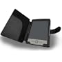 Funda cartera de cuero color negro para Amazon Kindle 4