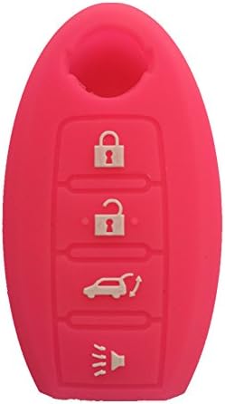 PEACHBLOW Silicone Replacement KEY Fob Cover Chains Bag replacement for Nissan Altima Gt-r Maxima Murano Rogue 370z 350Z Versa Sentra Pathfinder 4 Buttons