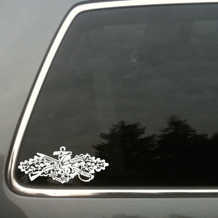 Combat Seabees Badge vinyl decal