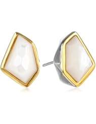 Kara Ross "Pyramid" Mother-Of-Pearl Tiny Stud Earrings