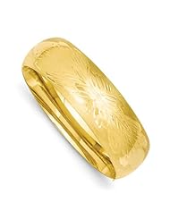 14k Yellow Gold 13/16 Florentine Engraved Hinged Bracelet Bangle