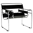 Black and Chrome Modern Leather Accent Chair By Wholesale Interiors