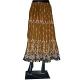 WomensCottonNewBohoBrownSummerTieSkirtIndianClothing40