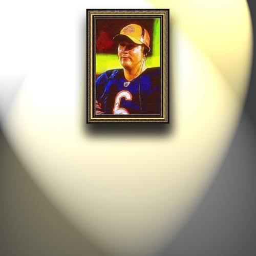 Completely Handpainted American Football Sport Painting, Custom Order FL4719, Oil on Canvas, with Option to Paint Jerry, Brett & Co. from Any Other Favorite Photograph or Picture, Unframed, Size 17'' x 26