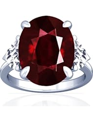 Platinum Oval Cut Ruby Three Stone Ring
