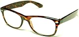 Eyeglasses Wayfarel black, tortoise brown clear lens 2pc
