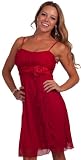 Sleeveless Spaghetti Strap Floral Accent Sheer Layer Empire Waist Cocktail Dress