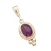 14kt Yellow Gold Cabochon Amethyst Fancy Pendant