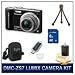Panasonic LUMIX DMC-ZS7K, ZS7K ZS7 Black Digital Camera, with 8 GB Memory Card, Card Reader, Deluxe Carrying Case, Mini Tripod, & 3pc. Lens Cleaning Kit