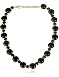 All Around Faceted Lucite Stone Black Collar Necklace, 16"