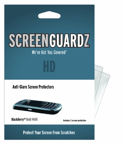 ScreenGuardz HD Anti-Glare Durable Screen Protector for BlackBerry Bold 9650 - 2 Pack - Transparent