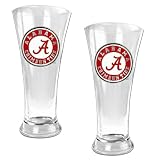 Alabama Crimson Tide 2pc 19oz Pilsner Glass Set NCAA College Athletics