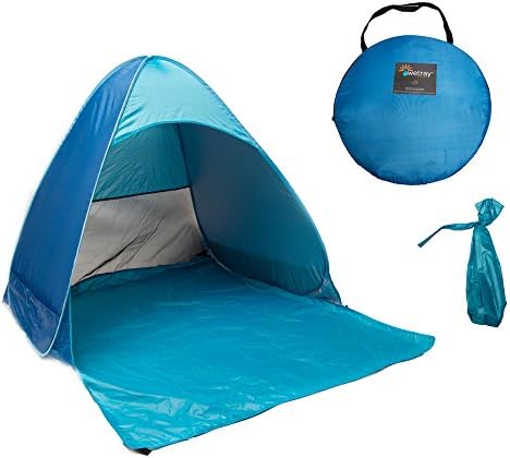 Wetray TM Instant Portable Automatic Quick Pop-up Outdoor Sun Shelter, Beach Tent Cabana Umbrella Canopy- Light Blue with Carry Bag* Perfect for Family Time &amp; Kids*