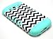 Samsung Galaxy S3 S III I747 Hybrid Impact Dual Layer Case Black White Chevron Mint Blue Skin Cover