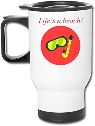 Aip-Yep Classic Lifes A Beach Diving Goggles Logo SPILL-PROOF Auto Mugs White
