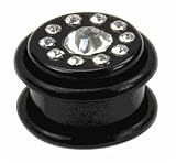 ACRYLIC PLUG WITH STONES 12g - Sold Individually