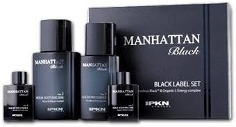 IPKN, Manhattan Black 2-piece set (Aqua Soothing Skin 130ml+Age Refirm Essence 110ml) (oil-free)