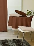 NAPPE ANTI-TACHES RONDE 180 cm ALIX FICELLE CHOCOLAT