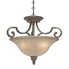 Golden Lighting 2488-SF FI Rockefeller Convertible Semi-Flush, Forged Iron Finish