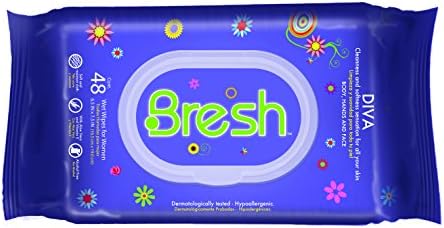 Bresh - Diva Fragrance - Wet Wipes Specially Designed for Women's Body, Hands and Face. Dispenser Pack (48ct)