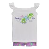 Girls' Xhilaration Frog Tee Pajama Set - White